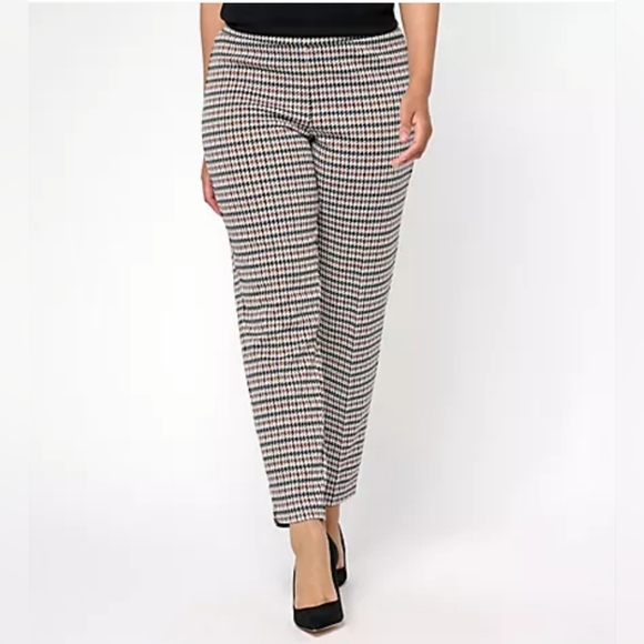 GRAVER Susan Graver PM Jacquard Knit AVA Slim Ankle Pants in Umber/Black - Picture 3 of 9